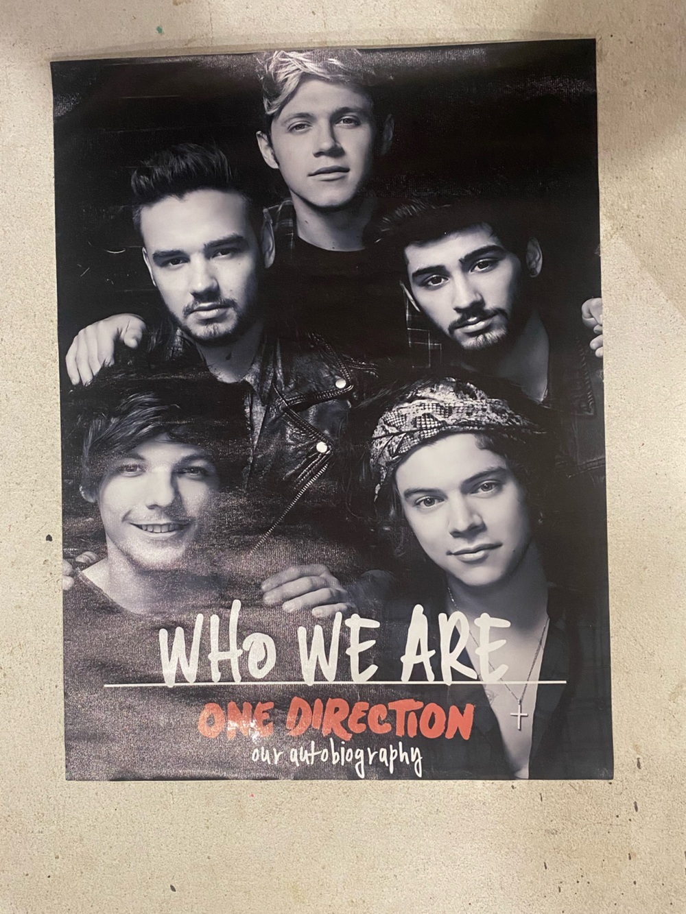 1D Monochrome 'Who We Are' Portrait Poster with Accent Orange